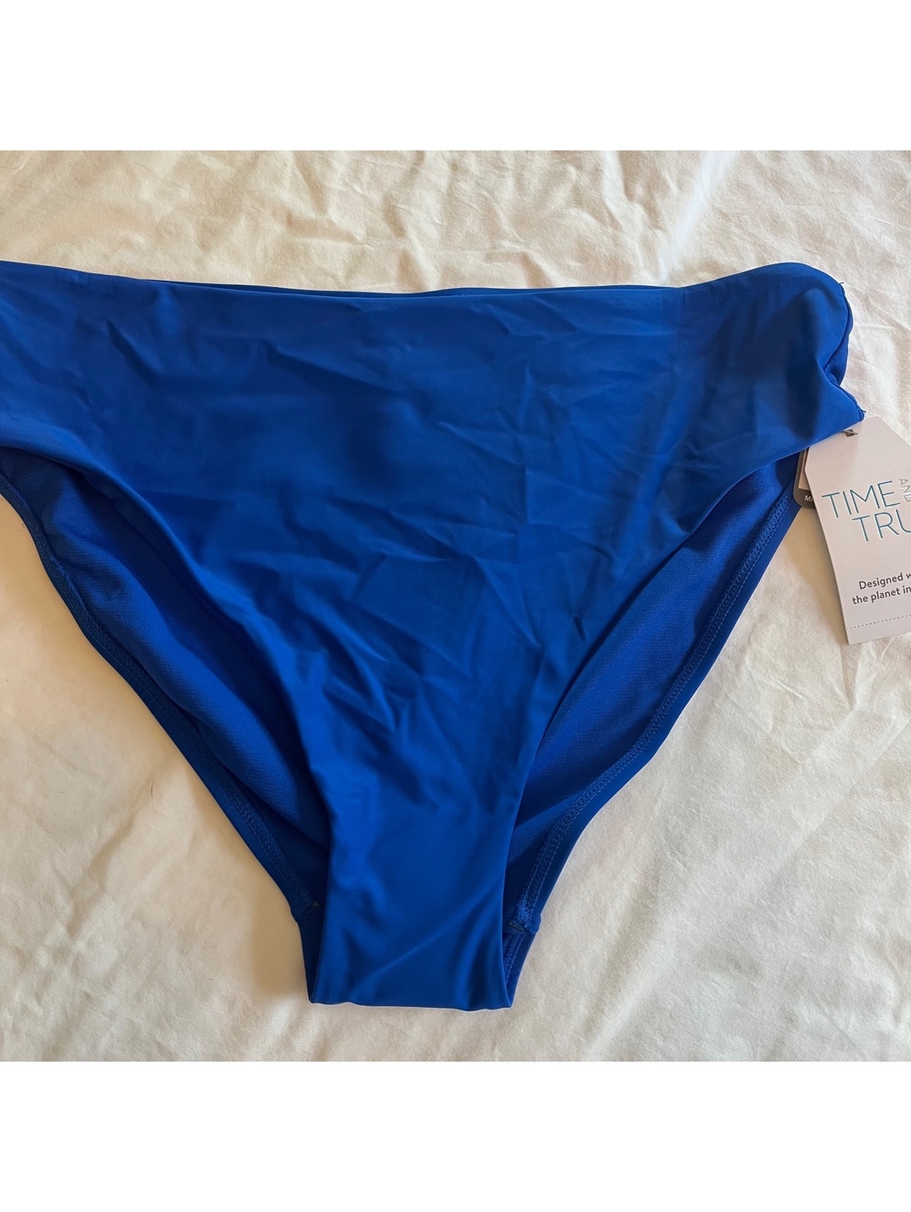 New Time and Tru Women’s Mid-Rise Bikini Bottom Royal Blue Size Large (12-14)